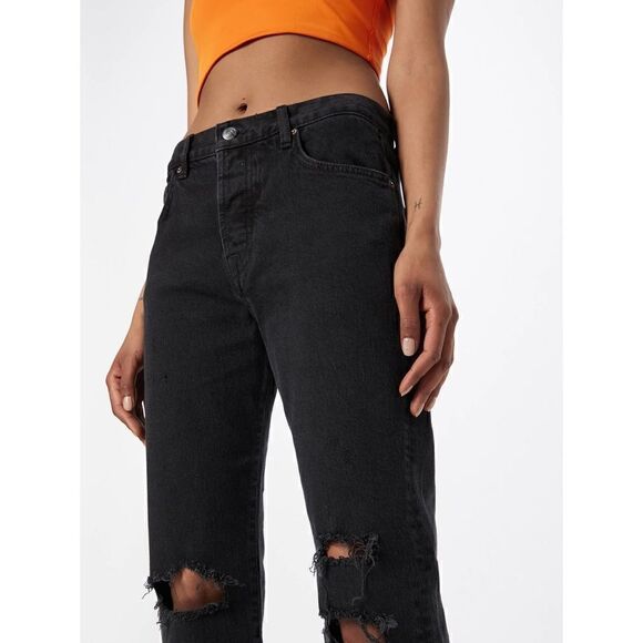 Free People × We The Free Bren Boyfriend Destroyed Jean in Black Magic, Size 24 - Picture 6 of 16